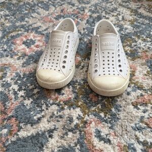 Native Kids White Slip-On Sneakers